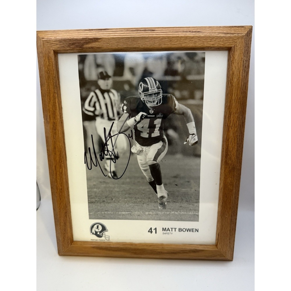 Matt Bowen #41 Autographed Photo Washington Redskins Safety Framed NFL